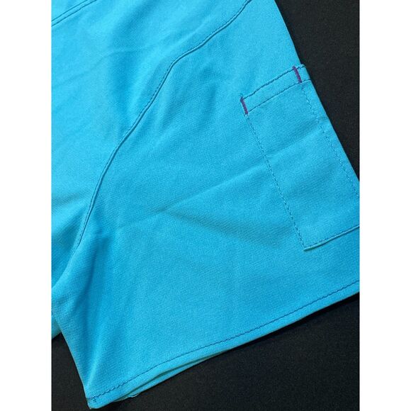 ~ Carhartt Force Sm Scrub Top V-neck Pockets Womens Cross-Flex Aqua Scrubs - Picture 14 of 16